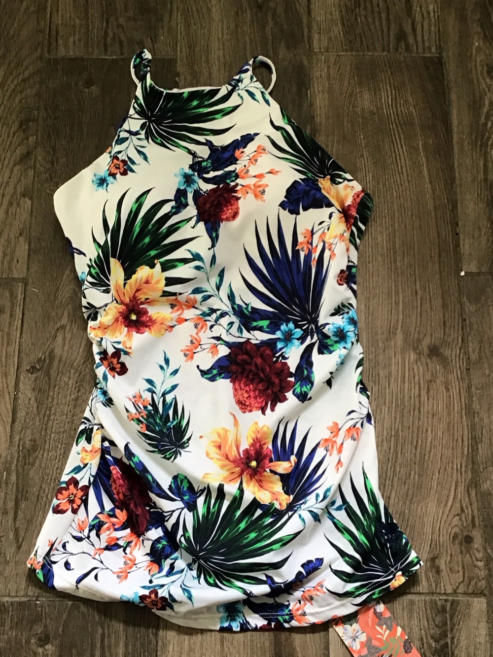 Hapari White Tropical Floral One-Piece Swimsuit